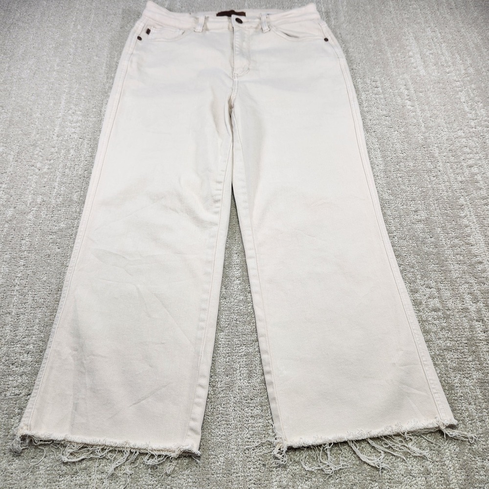 Judy Blue Cream/Beige Wide Leg Jeans
